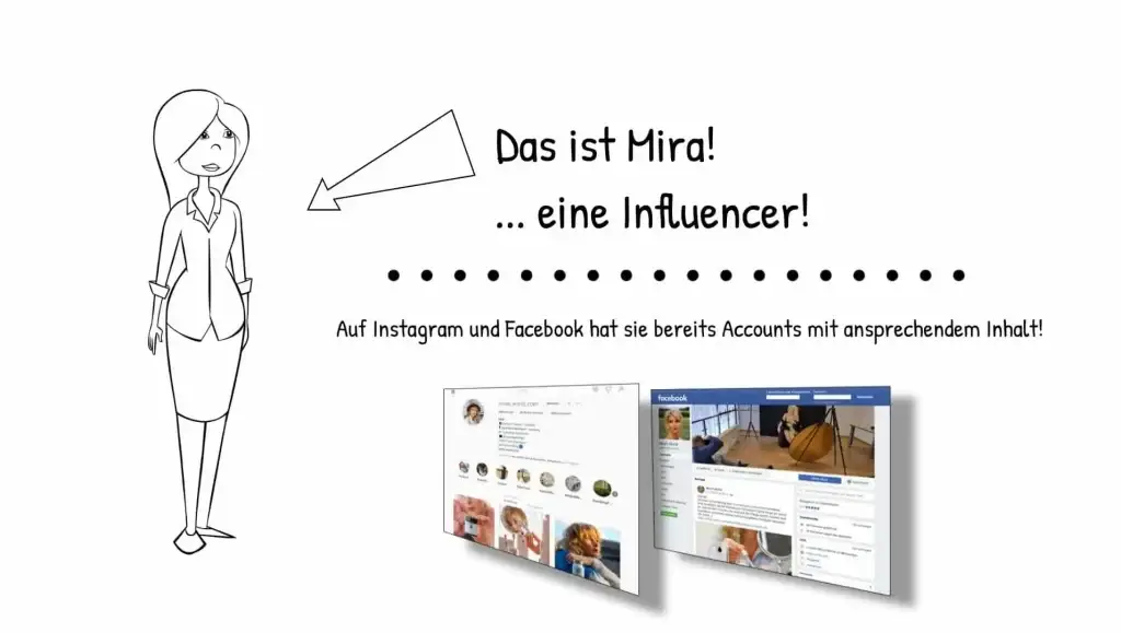 Influencerin Mira mit Social-Media-Accounts auf Instagram und Facebook.